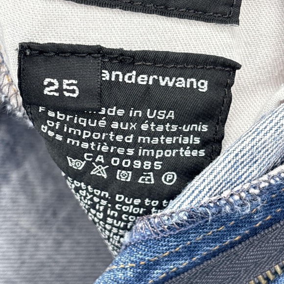 Alexander Wang Shorts Womens 25 High Rise Bite Denim Cutoff Raw Hem Made USA - Picture 12 of 16